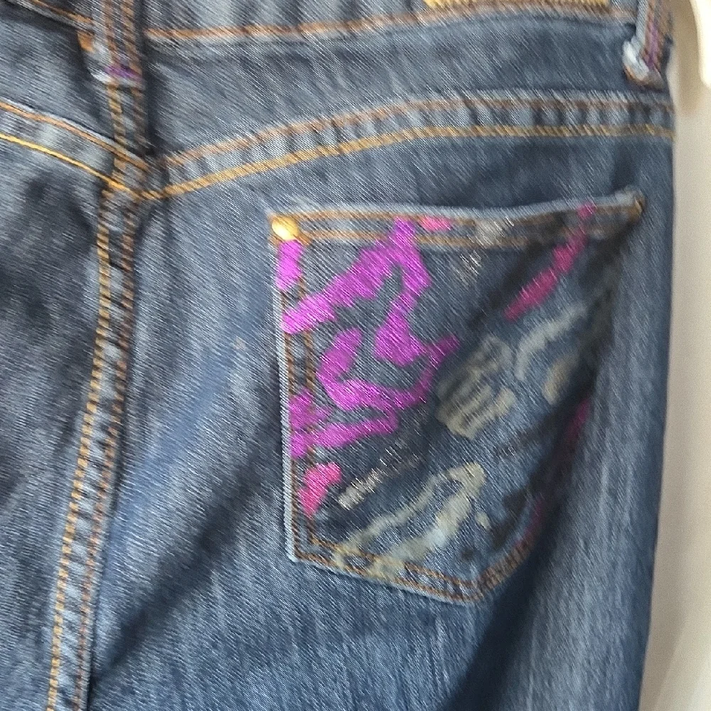 Hannah Skinnyleg Rocawear Dark Blue Skinny Jeans Size 15 Y2k - Picture 14 of 16